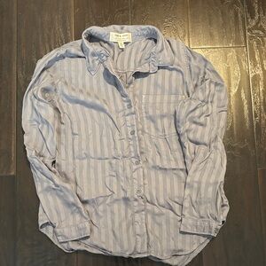 Anthropologie Cloth & Stone Light Blue Striped Shirt